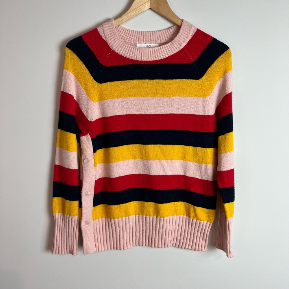 1901 Stripe Knit Sweater Women Size Small Fall Winter Work
